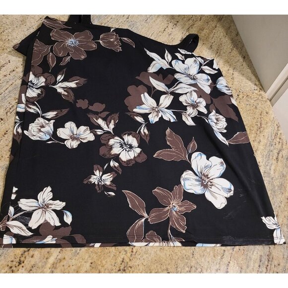 White House Black Market Sz L Dress Black Floral Sheath Embellished Romantic - Picture 13 of 16